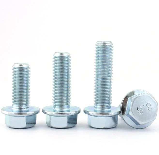 Carbon Steel Blue White Zinc Hex Flange Bolt Grade8.8 10.9 high quality