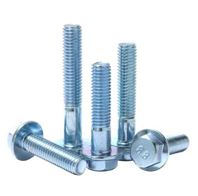 Carbon Steel Blue White Zinc Hex Flange Bolt Grade8.8 10.9 factory